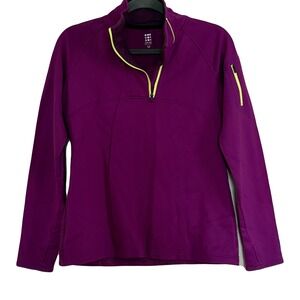 Title Nine Purple Fleece Lined Quarter Zip Pullover Athletic Sweatshirt Top M